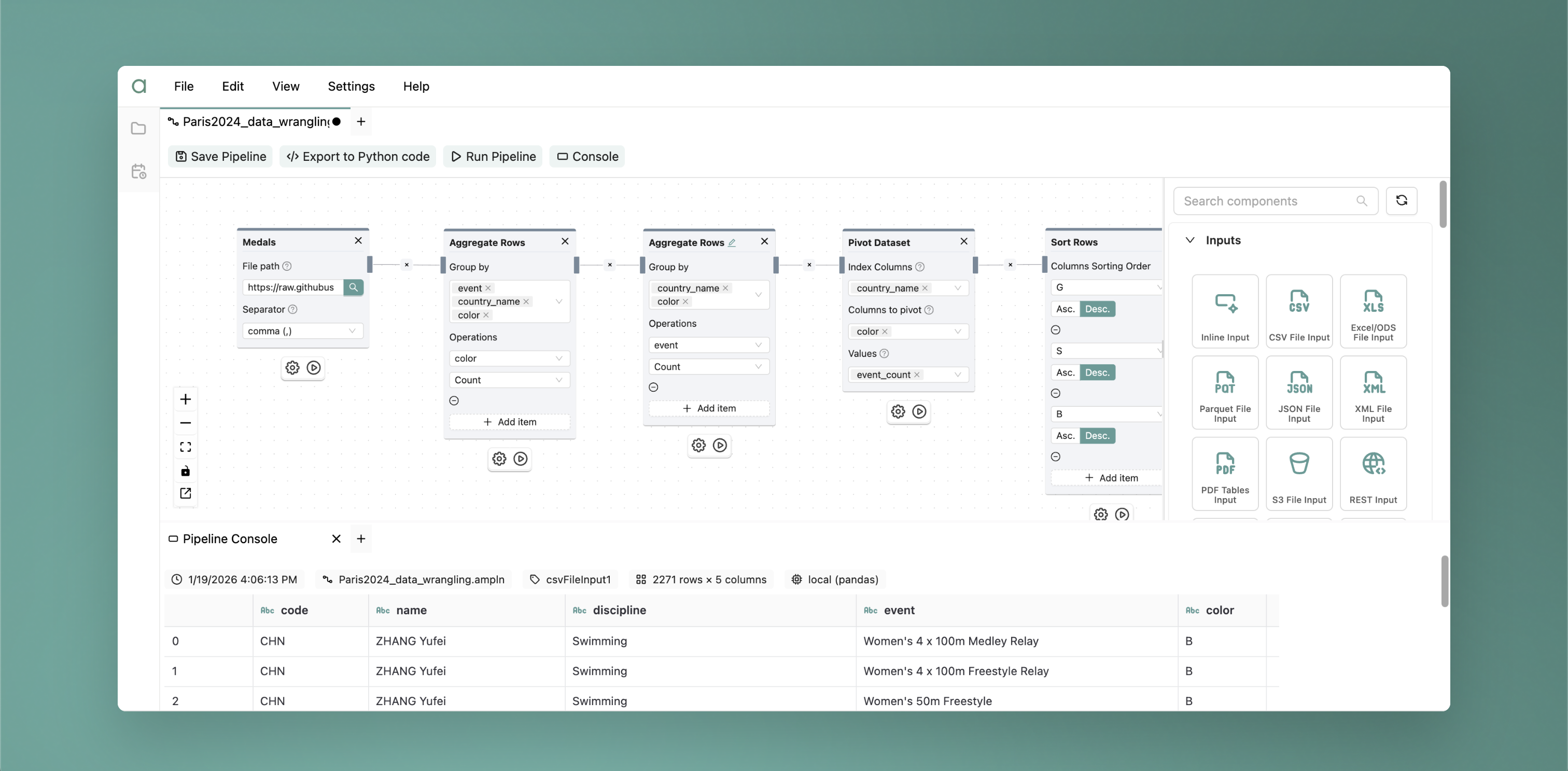 Amphi visual pipeline editor